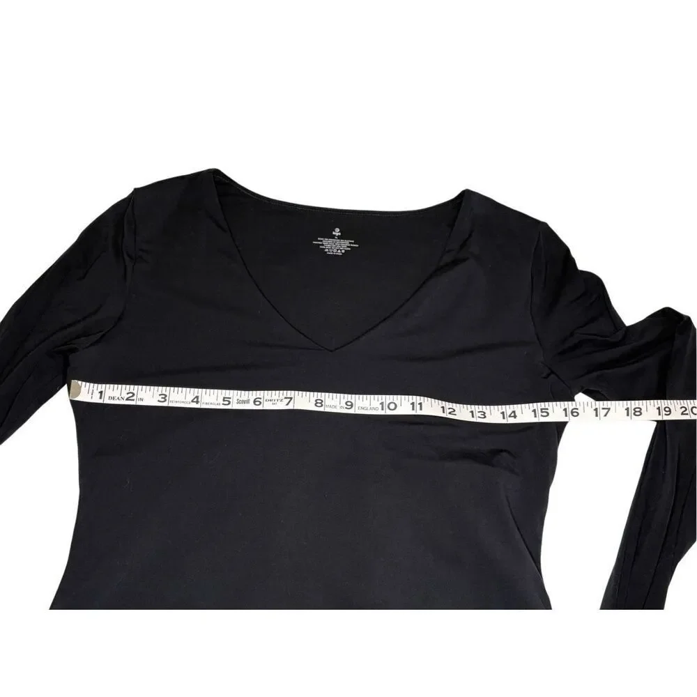 iuga black long sleeve v-neck bodysuit - XL
